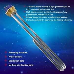 220V 3000W Stainless Steel Electric Immersion Heater Tube Water Heating Element - Picture 1 of 12