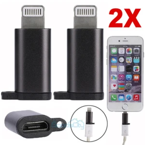 2X Micro USB to 8Pin Data Cable Adapter android to iPhone Converter For iPhone - Zdjęcie 1 z 13