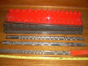 Vintage Lot of 5 Drive Socket Rack Rails Holders 1 is Sears - Picture 1 of 6