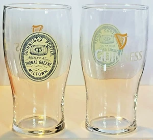 Lot of 2 Guinness's Porter Thomas Greene Miltown Tulip Style Glass 18oz 6 1/4" - Picture 1 of 4
