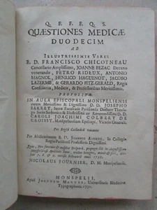 QUAESTIONES MEDICAE disputes. Montpellier, 1731. MARCOT / FIZES / FERREIN - Bild 1 von 16