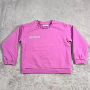 PANGAIA Sweater Girls Size 9-10 Pink Purple Organic Cotton Crewneck Knit Casual - Picture 1 of 12