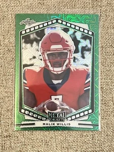 Malik Willis Rookie 2022 Leaf Metal Draft Green Mojo Portrait Parallel #P-MW1 - Picture 1 of 2