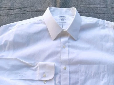 Camisa de vestir Brooks Brothers para hombre blanca manga larga ajuste regente abotonada talla XL Foto 1 de 4