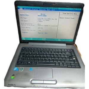 TOSHIBA SATELLITE A300 15.6" LAPTOP CORE 2 DUO WEBCAM 4GB RAM Spares Or Repair - Picture 1 of 4