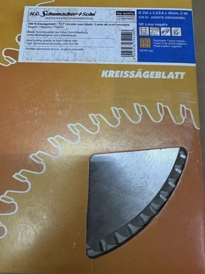 SCHUMACHER+SOHN Schumacher + Sohn HM Kreissägeblatt 250 mm x 30 mm 60 Zähne (FZ/TR neg) 2000076