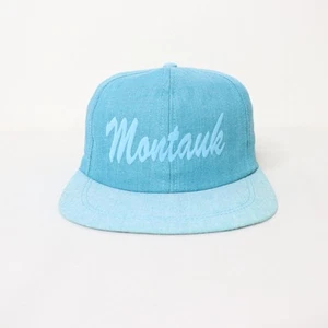 Vintage 90 Montauk Spellout Snapback Hat Long Island NY NOS Deadstock - Picture 1 of 7