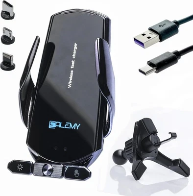 Caricatore Wireless Auto - Supporto Smartphone -Compatibile Apple Samsung Xiaomi - Immagine 1 di 4