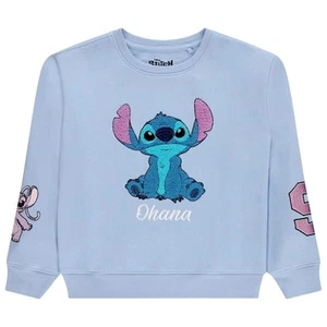 Disney Lilo & Stitch Girls Sweatshirt -Jumbo Graphic Print, Chenille patch... - Picture 1 of 25