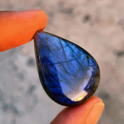 45 Cts. Rainbow Fire labradorita pera cabujón piedra preciosa natural suelta - Imagen 1 de 4