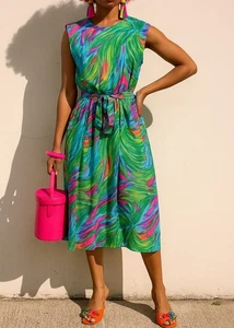 ANNE FOGARTY Vintage 60s Bold Floral Pulitzer Style ILGWU Made Shift Dress- 12 - Picture 1 of 9