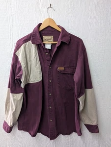 Vintage Woolrich Outdoor Guide Collection Burgundy Beige Shirt Men's L/XL - Picture 1 of 4