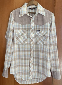 Vintage Career Club Western Karo Hemd Perlen Druckknöpfe Baumwolle Gr. M Grunge Rodeo - Bild 1 von 9