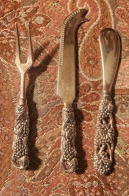 Silverplate Charcuterie Serving Set Relish Fork Spreader Cheese Knife - Image 1 of 4
