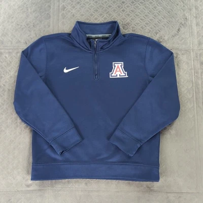 Arizona Wildcats Hoodie Sweatshirt 1/4 Zip Nike Dri-Fit Blue Boys Youth Small - Image 1 of 4
