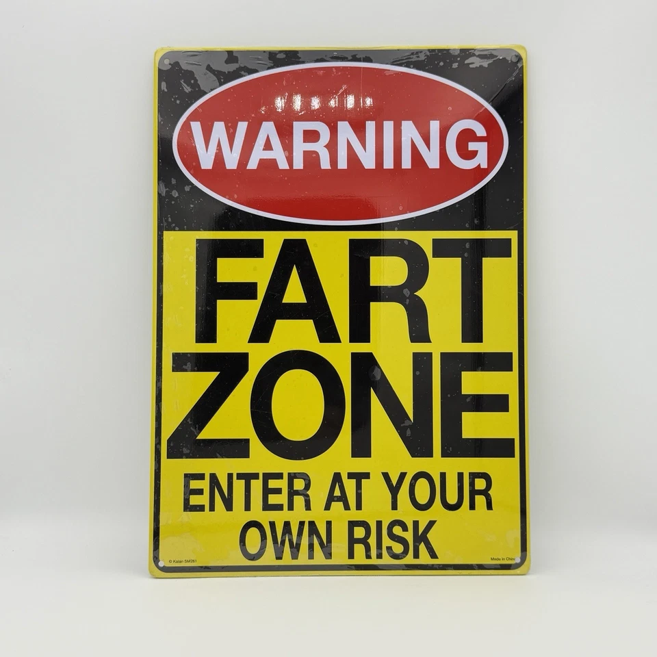 Funny Warning Fart Zone Metal Sign Novelty Man Cave Garage Dorm Room Wall Decor
