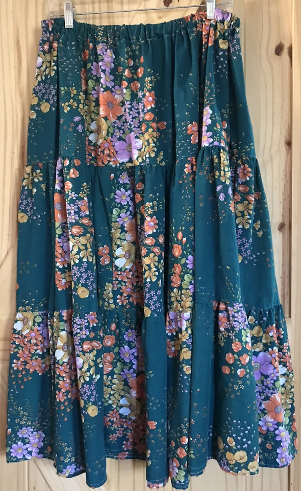 Falda Larga Gitana Adivina Disfraz Floral En Niveles Vintage Mascarada Shoppe Foto 1 de 4
