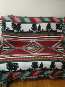 Vintage Crown Crafts 53 x 62 Native American Tapestry Throw Blanket, EXC! - Picture 1 of 12