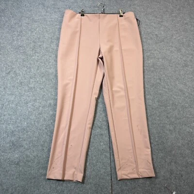 Pantalones para mujer Nicole Miller New York grandes beige nailon elásticos tiro medio calce ajustado Foto 1 de 4