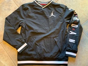 Nike Windbreaker Top Shirt Air Jordan Pullover Black 954902 Boys Youth M 8 10 - Picture 1 of 4