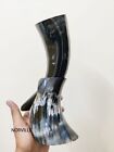 Vintage Drinking Horn Mug Medieval Handmade Viking Cup With Stand Office Decor