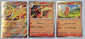 JUEGO PROMOCIONAL POKEMON CHARIZARD EX SVP161 + CHARMELEON 005 + CHARMANDER 004 COSMO CASI NUEVO - Imagen 1 de 2