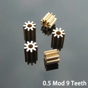 0.5 Modul Metal Copper 9 Teeth Gear Wear Resistant 2mm Shaft RC Car Motor Parts - Picture 1 of 2