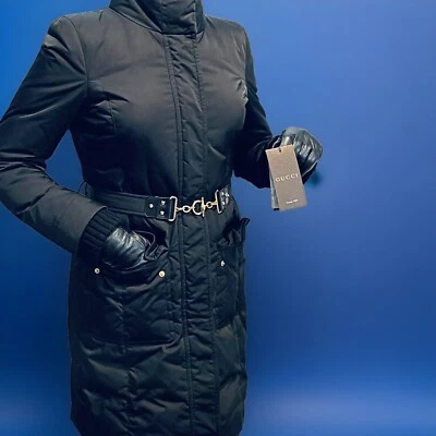 Casaco puff preto feminino Gucci tamanho - 42 EUA tamanho 4-6 Itália quente - Imagem 1 de 4