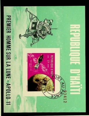 HAITI Sc 624H-I IMPERF USED SOUVENIR SHEETS OF 1969 - SPACE - Image 1 of 2