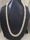 Womans Vintage off white faux pearl beaded spiral patter cluser necklace