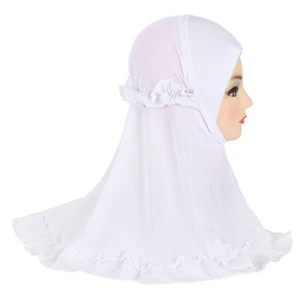 2-6Y Kids Girls Scarf Hijab Amira One Piece Muslim Headscarf Wrap Shawl Turban - Picture 1 of 32