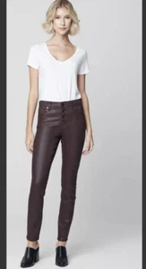 BLANKNYC Size 26 The Great Jones High Rise Coated Jeans Eggplant Button Fly - Picture 1 of 6
