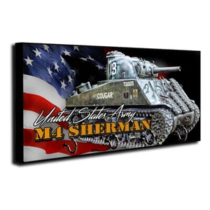 United States Army M4 Sherman Armored Tank American Flag Key Hanger - Picture 1 of 8