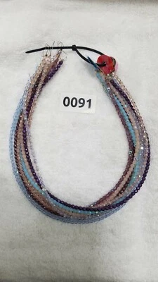 10 STRÄNGE je 40cm böhmische Glasschliffperlen 4mm feuerpoliert blau/violett - Bild 1 von 2