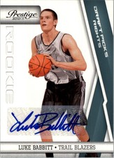 2010-11 Prestige Draft Picks Rights Autographs Card #226 Luke Babbitt /199 