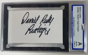 Daniel RUDY Ruettiger Signed Index Card ISA 10 Grade Notre Dame Fighting Irish - Picture 1 of 2