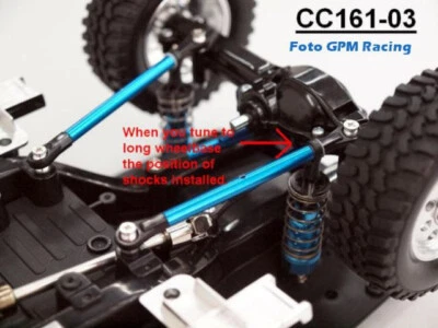 GPM Aluminium hintere Verstrebungen CC161, Alu Tuning für Tamiya CC-01 - Bild 1 von 4