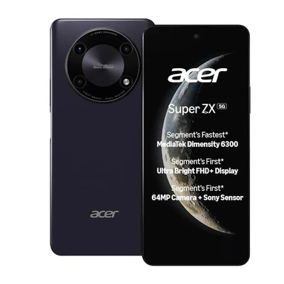 Acer Super ZX 5G (Lunar Blue, 6GB RAM, 128GB) Dimensity 6300 5G Global Version - Immagine 1 di 4