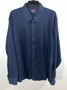 UNTUCKit Camicia Uomo 2XL Castello Navy con Bottoni Reg Fit Antirughe 100% Cotone - Foto 1 di 8