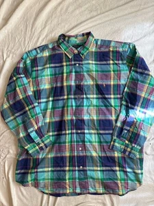 Polo Ralph Lauren Hemd Herren 3XB blau kariert Kragen Langarm Button Down NEU - Bild 1 von 6