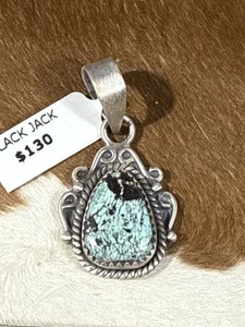 925, Sterling Silber Blackjack Türkis Anhänger - Bild 1 von 4