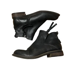 Franco Sarto Hyla Ankle Boots Black Leather Comfort Shoes Side Zipper Size 6.5 M - Picture 1 of 7