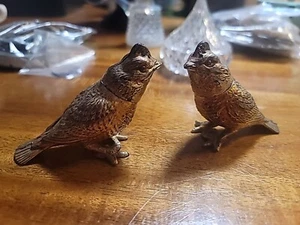 SET (2) Vintage Grouse Bird Metal Salt & Pepper Shakers Rare Marked - Picture 1 of 8