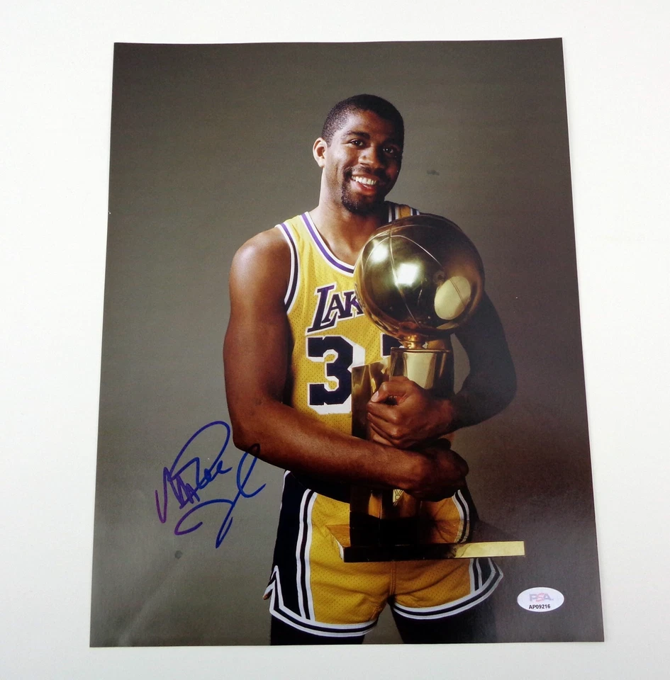 Magic Johnson Basketball Legend Lakers Signed Autograph 11x14 Photo PSA/DNA COA - Image 1 of 1