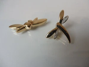 2 Beaux Pendentifs / Motif À Enfiler _ Doré _ LIBELLE + Nœud __Pierre Lang_ ! - Bild 1 von 5