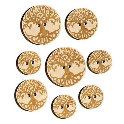 Tree of Life Wood Buttons for Sewing Knitting Crochet DIY Craft - Image 1 of 4