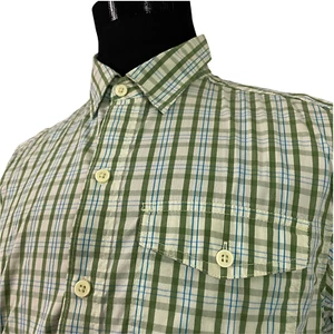 Columbia Omni-Wick grün blau kariertes kurzärmliges geknöpftes Herrenhemd Medium - Bild 1 von 9