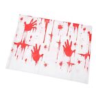 Bloody Handprint Tablecover Disposable Plastic Horror Party Blood Splatter B Wyd
