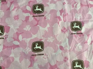 PINK Fabric Cotton Green Camo John Deere Camouflage 18x21” - Picture 1 of 1
