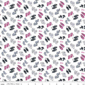 Barbie Girl Shoes White Cotton Fabric
